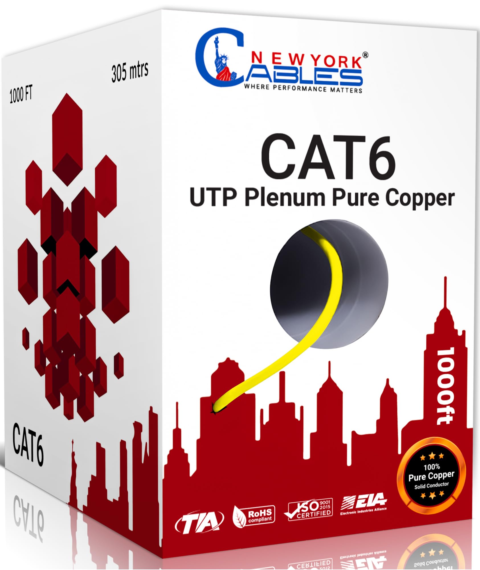 CAT6プレナムケーブル 1000フィート (CMP) | フルークDXT-1800ネットワークアナライザでテスト済みプレ..