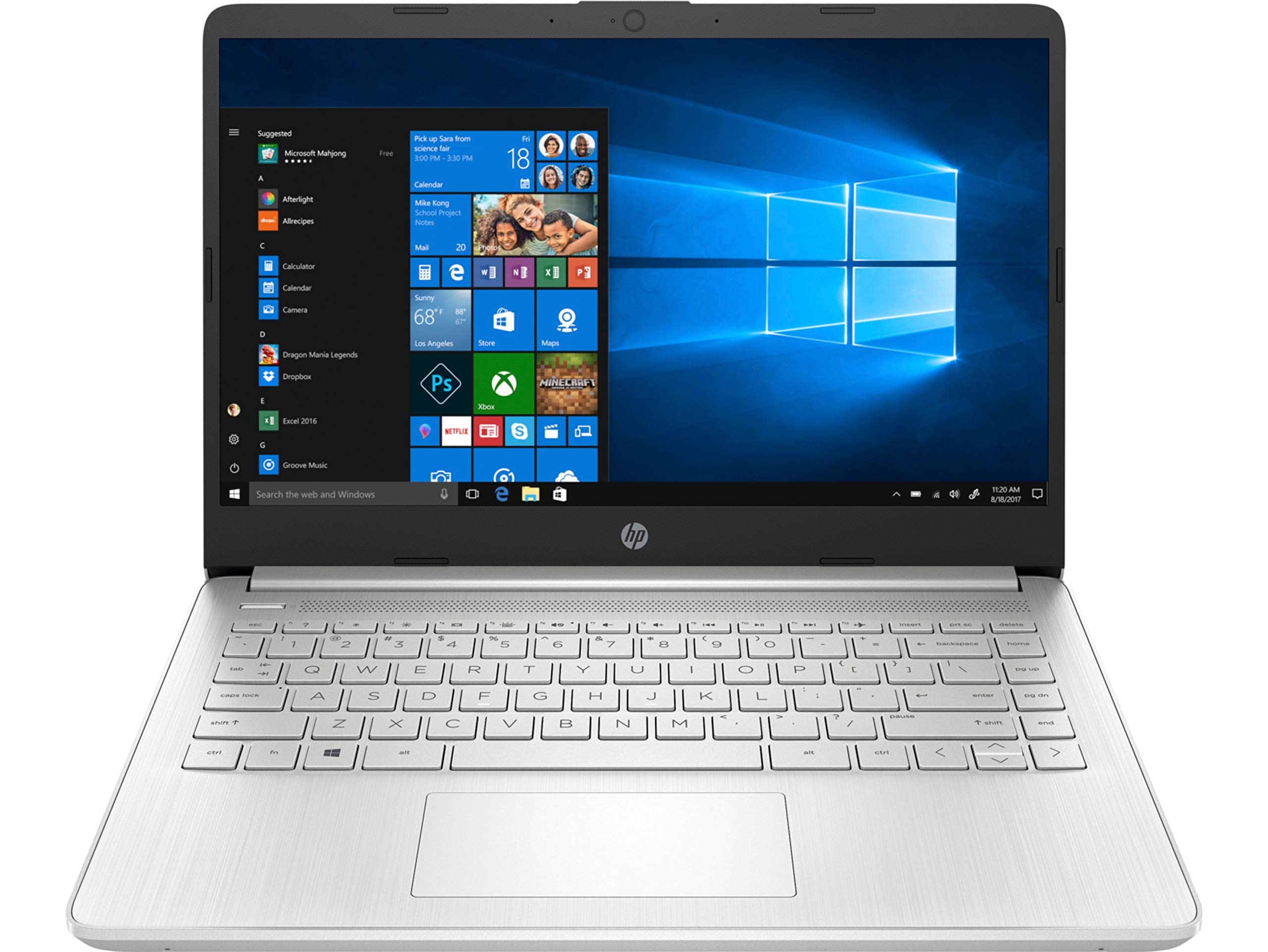 HP 14シリーズ 14インチ HD SVA BrightView WLEDバックライト付きノートパソコン Intel 第10世代 Core i3-1005G1 最大3.4GHz、4GB DDR4、128GB SSD、USB 3.1-C、ウェブカメラ、802.11ac、Bluetooth、HDMI、Windows 10 ホームインSモード。