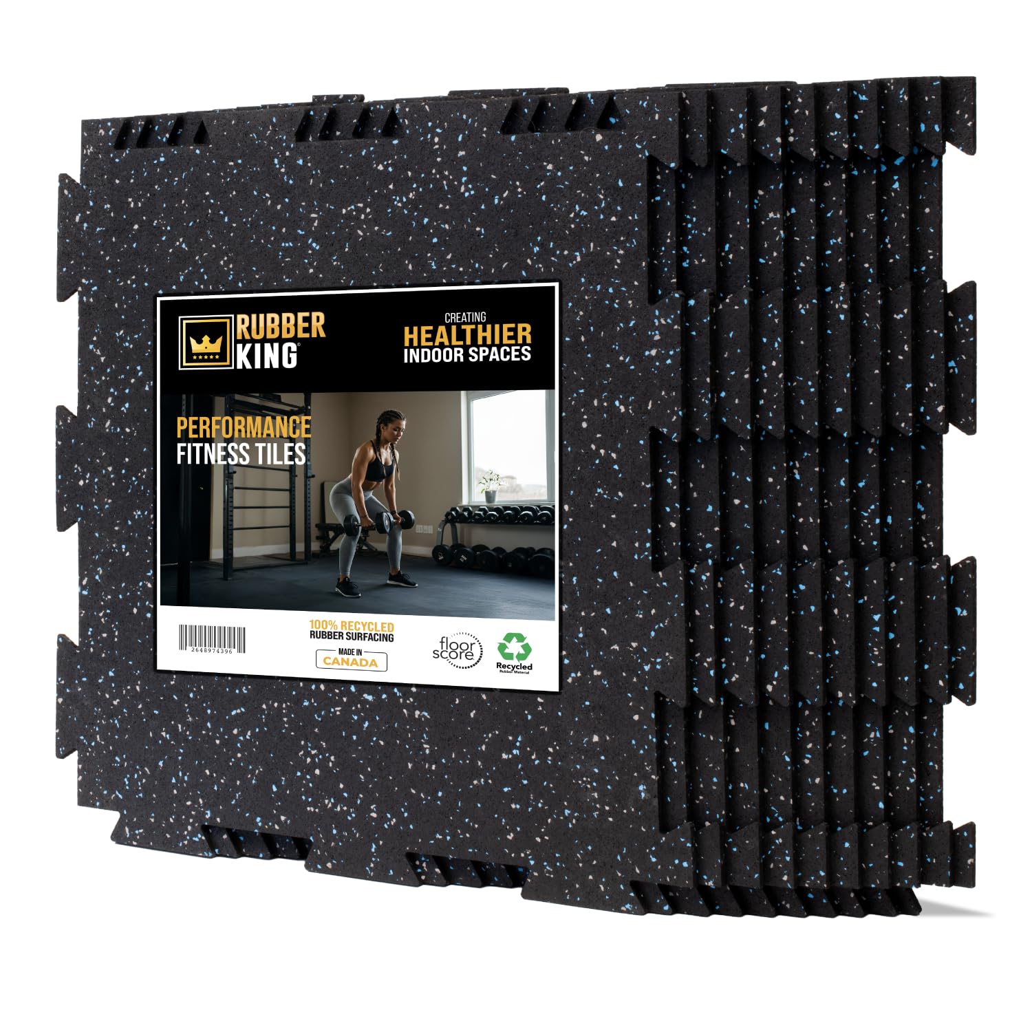 Rubber King インターロッキングラバータイル 10枚 19インチ x 19インチ x 6mm - パフォーマンスフィッ..