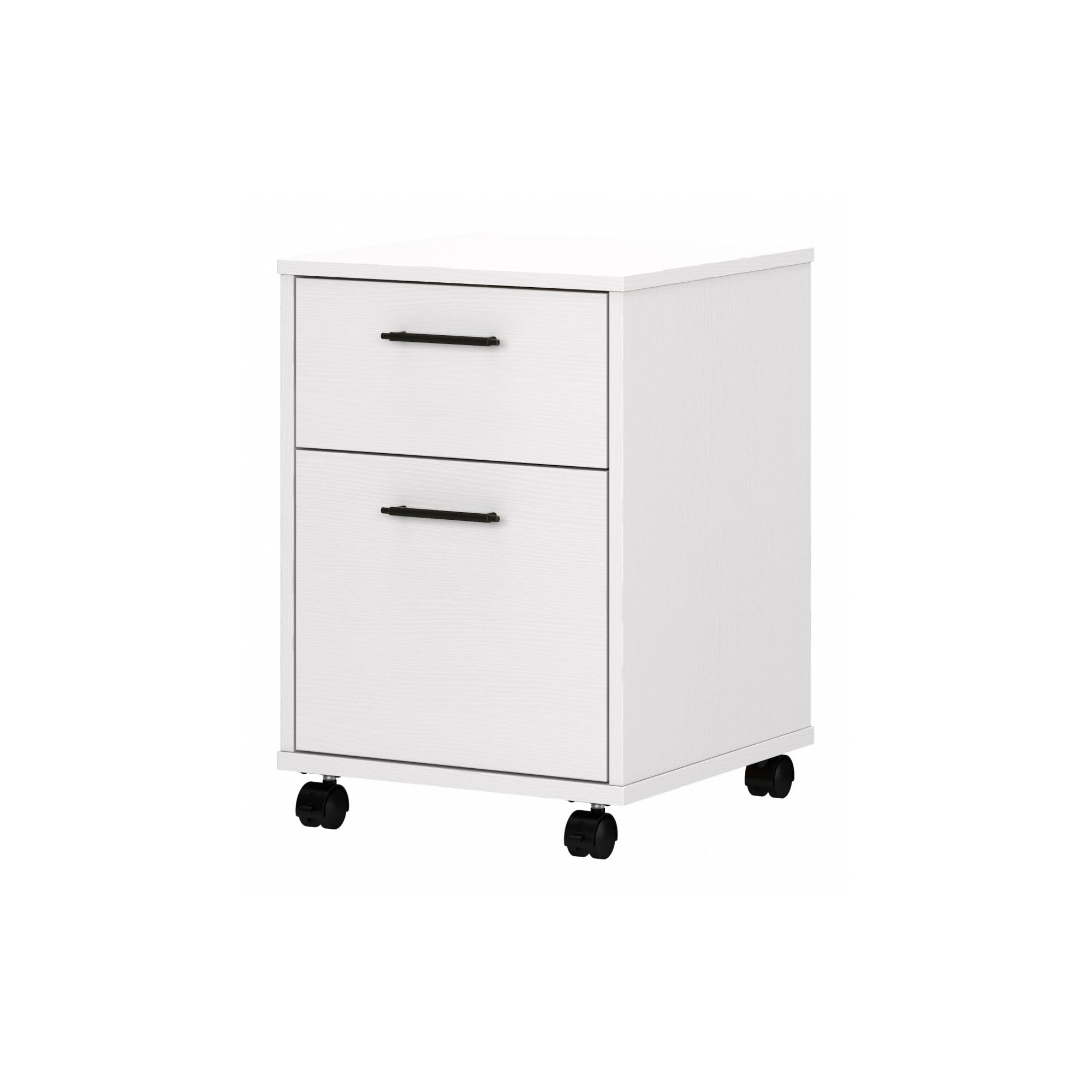 Bush Furniture 引き出し2段 モバイルファイルキャビネット エンジニアードウッド ピュアホワイトオーク