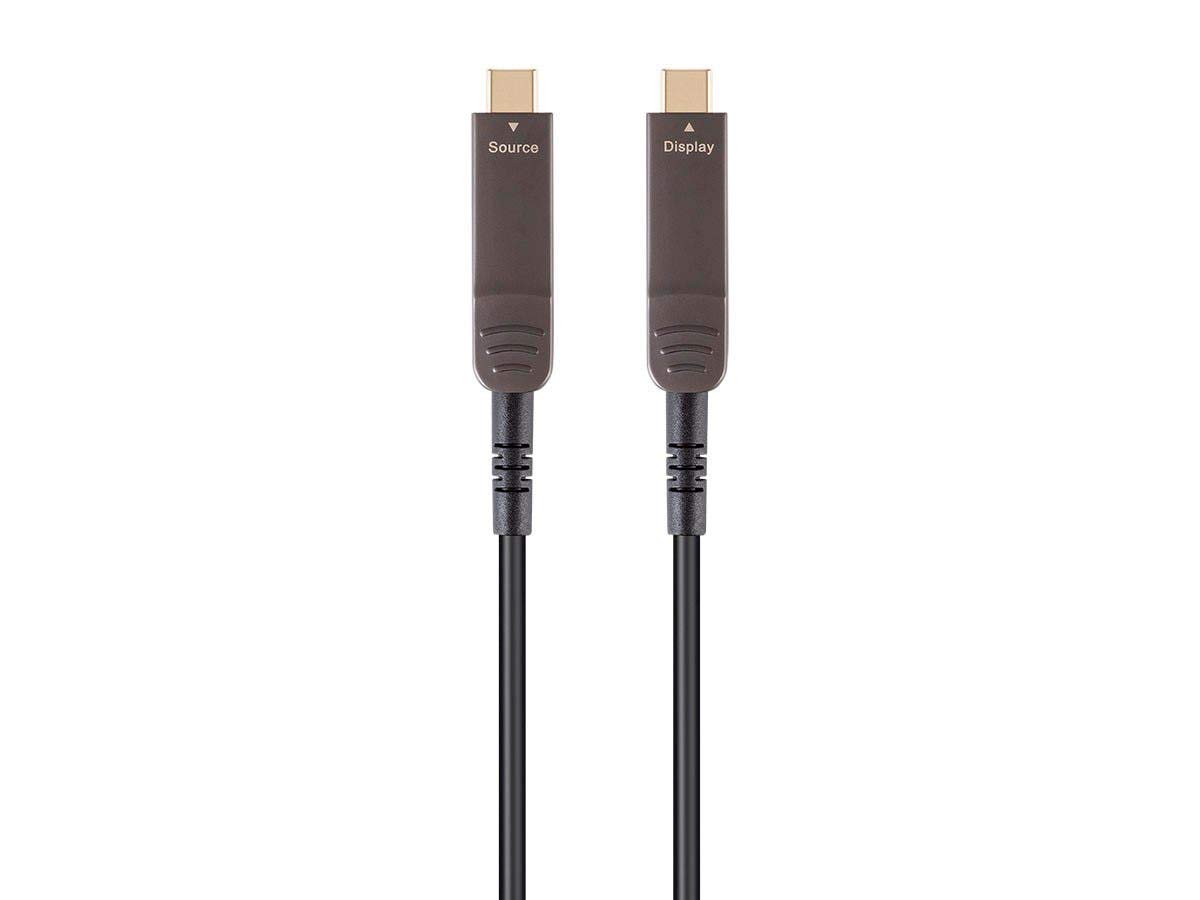 Monoprice USB 3.1 Type-C to Type-C Video Cable - 100 Feet 4K@60Hz Fiber Optic AOC Transmits Up to 100 Feet Gold Plated Connectors - SlimRun AV Series