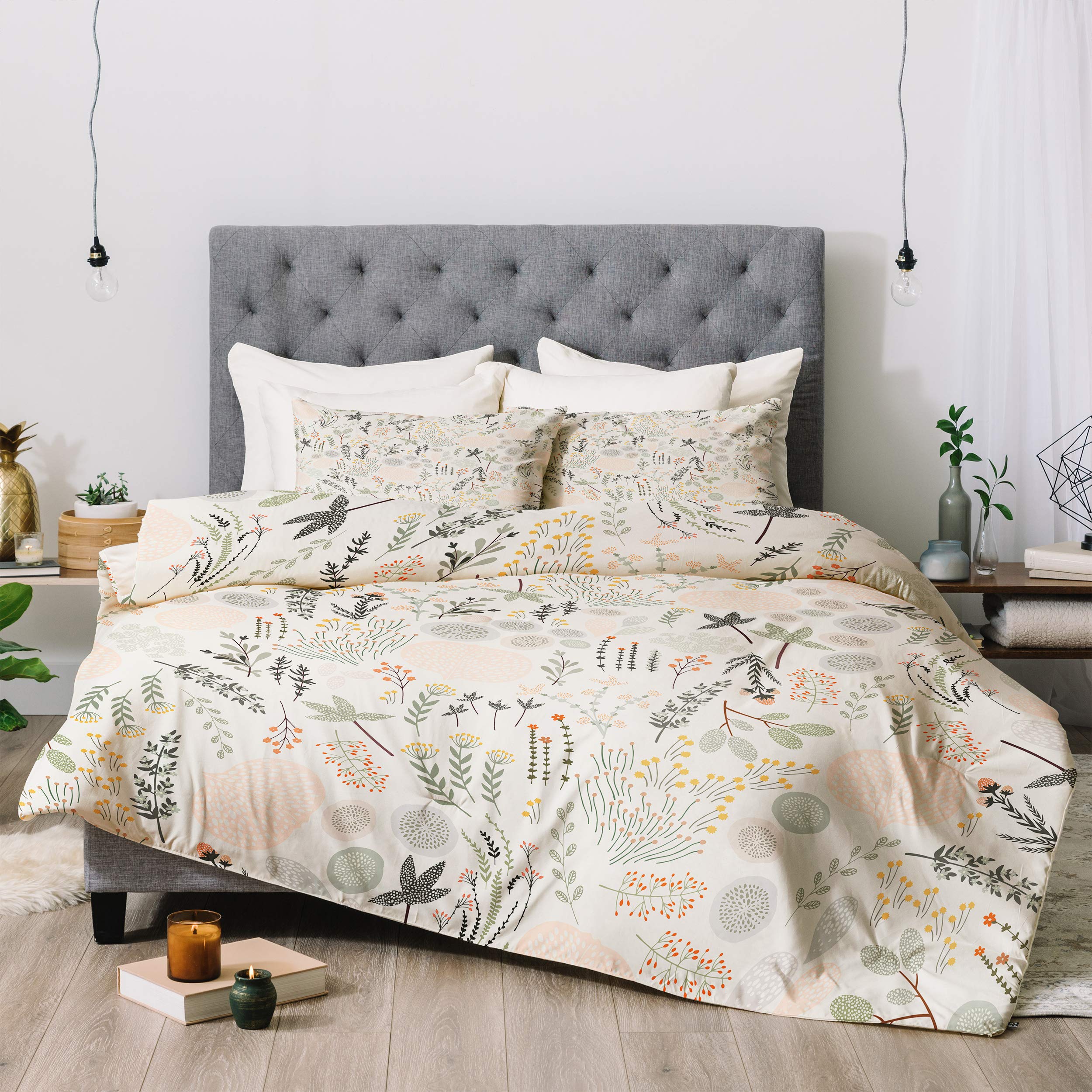 Deny Designs Iveta Abolinaフローラルグッドネス掛け布団セット 枕カバー付き キング マルチ