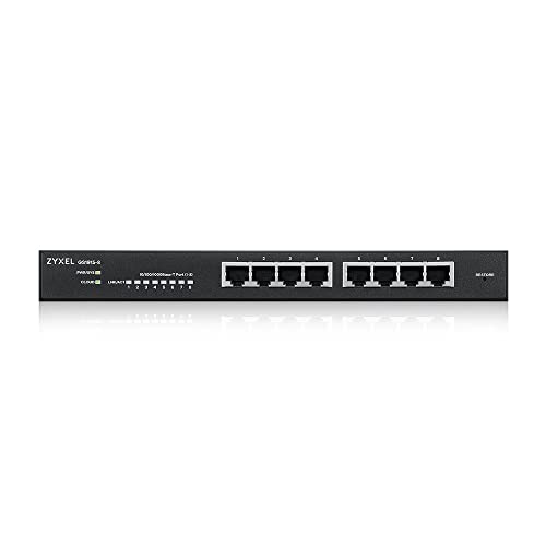 ZYXEL 8ポートギガビット スイッチングハブ ｜8 x PoE+ 60W｜Nebulaクラウド管理、日本語対応、デスクトップ、ファンレス ｜小規模オフィス、店舗、在宅勤務、法人向け (GS1915-8)