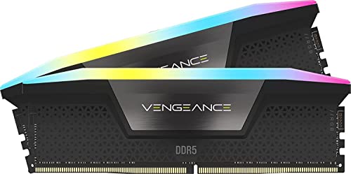 CORSAIR DDR5-6400MHz デスクトップPC用メモリ VENGEANCE RGB DDR5シリーズ (PC5-51200) Intel XMPメモリキット 64GB ブラック [32GB×2枚] CMH64GX5M2B6400C32