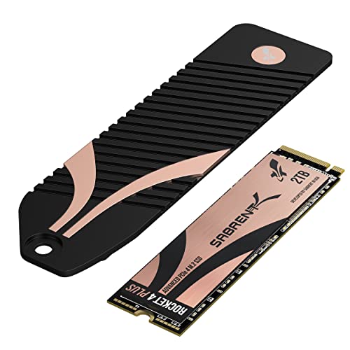 SABRENT SSD 2TB、PS5に対応、M.2 PS5ヒートシンク付 M.2 SSD 2TB PCIe 4.0 M.2 SSD NVMe 2TB、Gen4 M.2 2280、内蔵SSD速度最大7100MB/秒 ロケット4 PLUS エクストリームパフォーマンス (SB-RKT4P-PSHS-2TB)