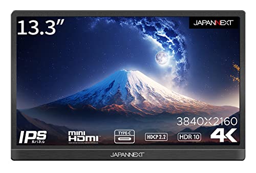 JAPANNEXT 13.3インチ 4K(3840x2160)解像度 モバイルモニター JN-MD-IPS1331UHDR USB Type-C miniHDMI ..
