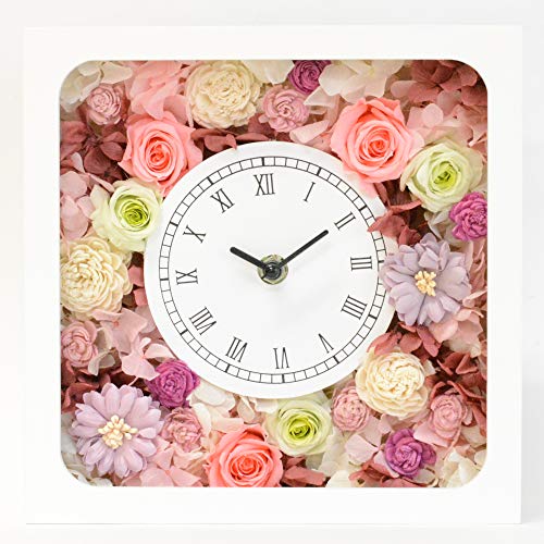 バラ 花時計 Lulu's ルルズ 花時計 ローズピンク プリザーブドフラワー サイズ:幅22cm長さ8cm高さ22cm ローズピンク Lulu's-1217