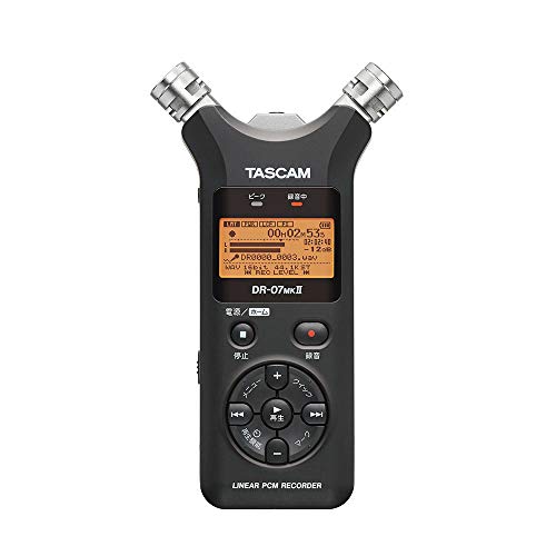 TASCAM(タスカム) DR-07MK II VER2 リニアPCMレコーダー ハンディレコーダー Youtube ASMR 音楽 野鳥 鉄道録音 24bit/96kHz ハイレゾ