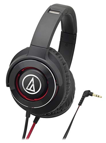 audio-technica SOLID BASS ポータブルヘッドホン 重低音 ブラックレッド ATH-WS770 BRD