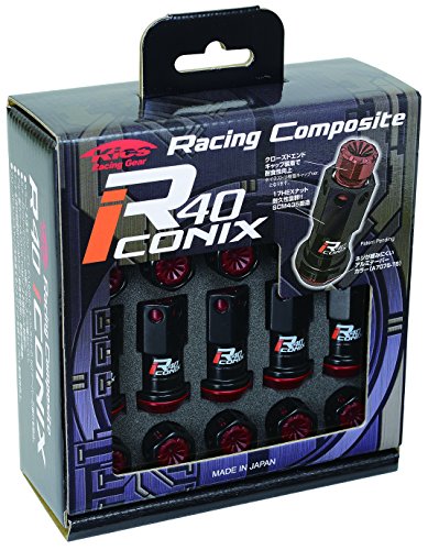 KYO-EI (協永産業) ホイールロックナット Racing Composite R40 iCONIX 【 M12 x P1.5 】 樹脂キャップ付 【 ブラック/ブルー 】 RIF-01KU