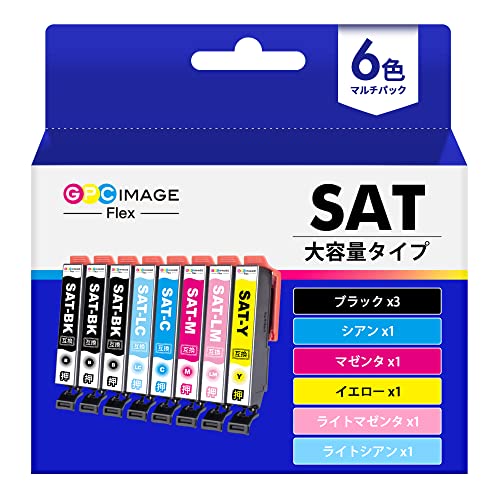 GPC Image Flex ץ   ĥޥ sat-6cl  6å+ SAT-BK2 (8) epson  ĥޥ Ĥޤ ߴ EP-715A EP-815A EP-714A EP-814A EP-712A EP-812A EP-713A E...