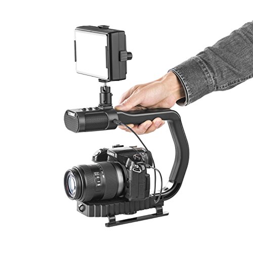 Sevenoak Micrig Uグリップハンド ル 内蔵ステレオマイク LEDライトとカメラアクセサリー付き カメラ/スマートフォン/GoProアクションカメラ用スタビライザー (MICRIG+PL30)