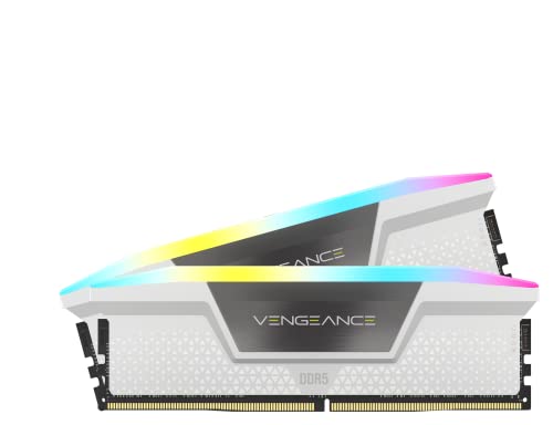 CORSAIR DDR5-6000MHz デスクトップPC用メモリ VENGEANCE RGB DDR5シリーズ (PC5-48000) Intel XMPメモリキット 64GB ホワイト [32GB×2枚] CMH64GX5M2B6000C40W