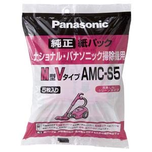 楽天global研究所（まとめ）パナソニック 交換用紙パックM型Vタイプ AMC-S5 1パック（5枚）【×5セット】