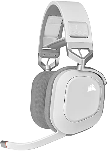 CORSAIR HS80 RGB WIRELESS ホワイト ワイヤレス プレミアムゲーミングヘッドセット、PC/PS4/PS5 Dolby Atmos CA-9011236-AP White