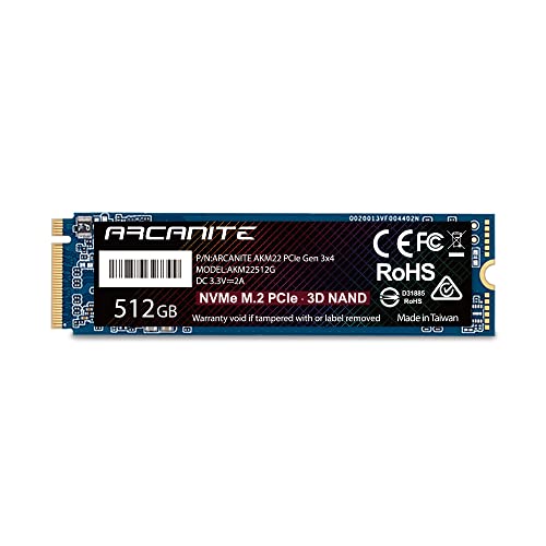 ARCANITE SSD 512GB PCIe Gen 3.0 4 NVMe ¢M.2 2280