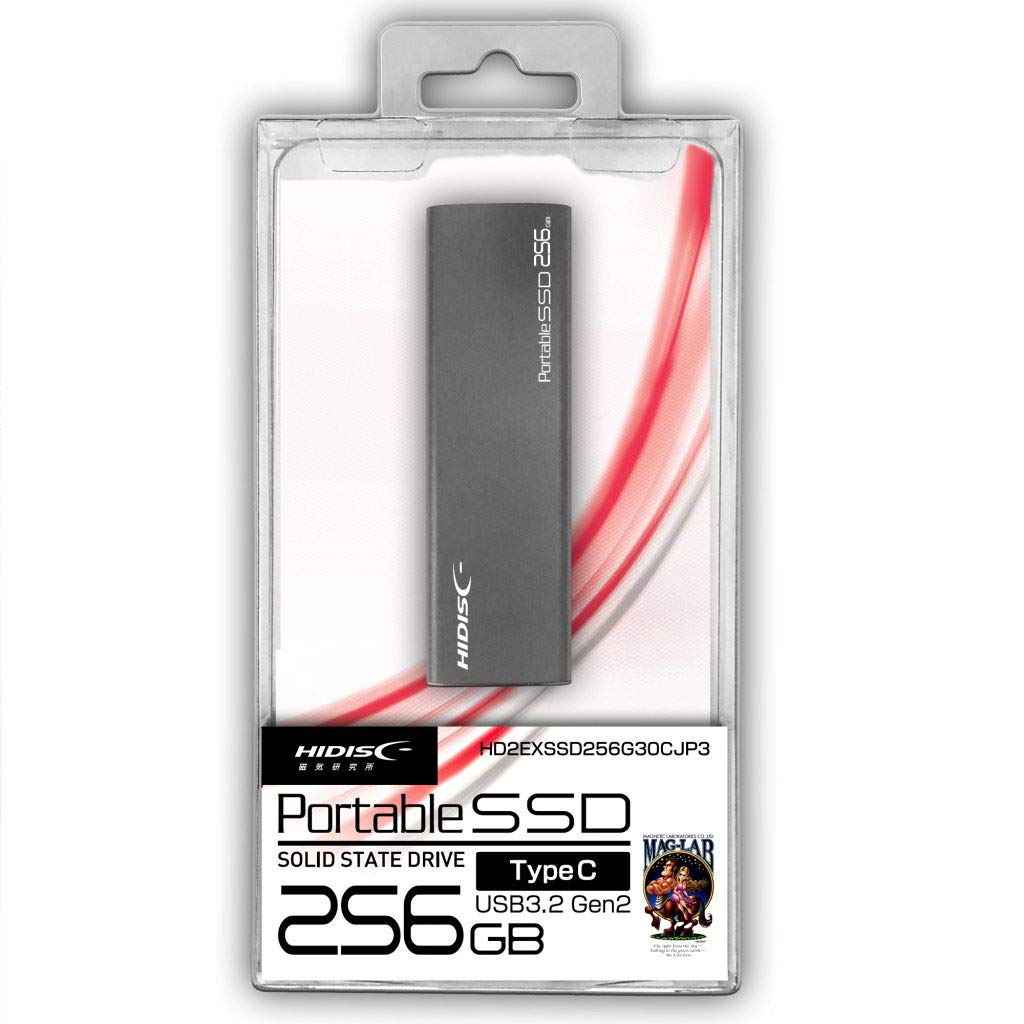 HIDISC USB3.2 Gen2 Type-C対応外付けSSD 256GB HD2EXSSD256G30CJP3