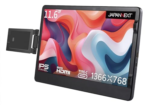 JAPANNEXT JN-MDO-IPS116 11.6インチ 1366x768解像度 ノートPC装着型モバイルモニター USB Type-C miniHDMI