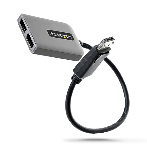 StarTech.com MSTハブ／DisplayPort1.4接続／デュアルモニター／4K60Hz DisplayPort／32cmケーブル／HDR／Windowsのみ／ノートパソコン PC マルチディスプレイ 拡張 アダプター／ディスプレイ ポート 分配器 スプリッター MST14DP122DP