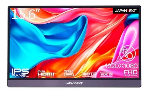 JAPANNEXT 15.6インチ タッチパネル搭載 フルHD(1920x1080)解像度 モバイルモニター JN-MD-IPS1564FHDR-T USB Type-C miniHDMI HDR スマートケース付き