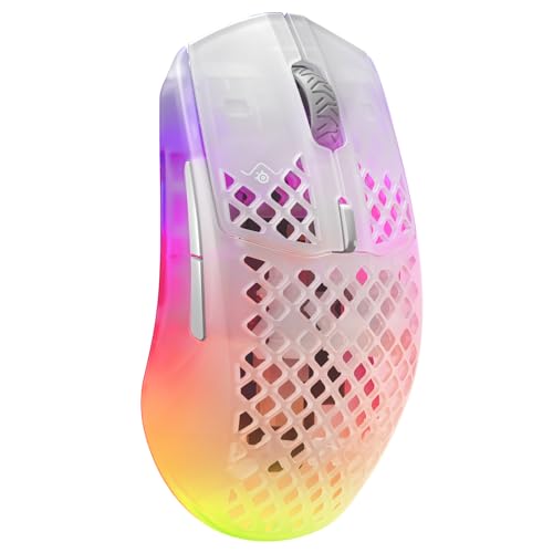 SteelSeries ゲーミングマウス 無線 Aerox 3 Wireless Ghost 超軽量 TRUEMOVE AIRセンサー搭載 Quantum Wireless 2.0テクノロジー IP54規格 防水 防塵