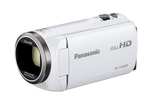 パナソニック HDビデオカメラ V360M 16GB 高倍率90倍ズーム ホワイト HC-V360M-W