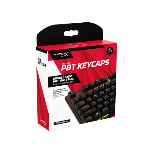 HyperX PBTキーキャップ – フルキーセット ダブルショットPBT素材 英語(US)レイアウト 104キー–ブラック