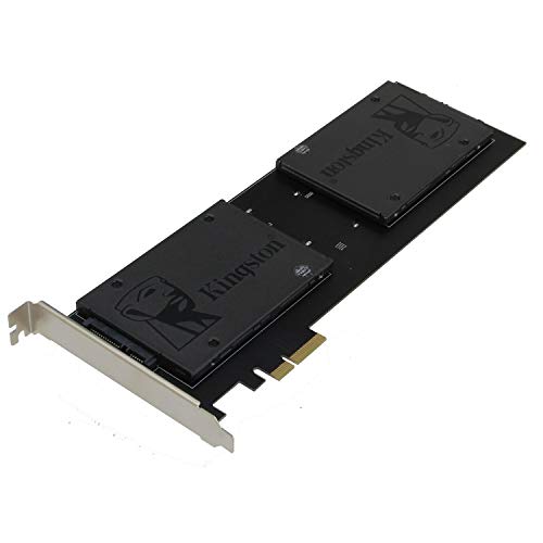Sedna - PCIe 4X - Quad 2.5インチ SATA SSD RAIDコントローラーカード (RAID 0/1/10) Marvell HyperDuoテクノロジー (内蔵電源回路、SATA電源コネクタ不要) (SSD/HDDは別売り)