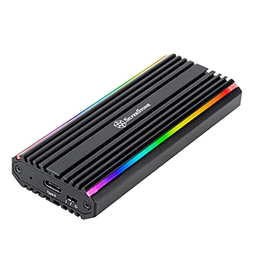 silverstone USB-C 3.2 Gen2 G 10Gbps NVMe/SATA M.2 SSD RGBエンクロージャ SST-MS13 / 国内正規流通品