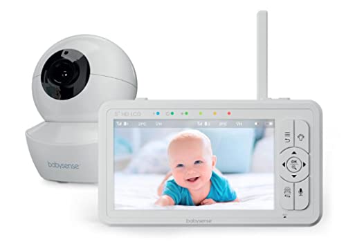 Babysense HD画質ベビーカメラ 見守り ベビーモニター 双方向トーク 室温アラート 2.4 GHz FHSSアプリやWifi不要でセキュリティ万全 上下左右首振りズームカメラ ホワイトノイズ＆子守歌 調光ナイトライト搭載 自動ナイトビジョン ベビーセンスHDS2 カメラ4台まで接続可能