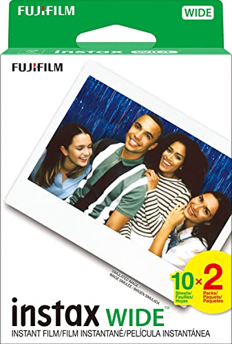 Inchic Fujifilm instax Wide Instant Film, 20 Exposures, White, New Packaging