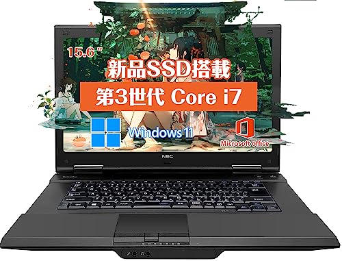 NEC ノートPC/■第三世代Core-i7/Office 2019/Windows11 Pro/15.6型液晶/DVD/Wi-Fi/RAM:4GB/在宅勤務 仕事用 学習用 初期設定済 HCMAの電源(整備済み品) (6)MS Office/第3世代Corei7/Win11/SSD512GB)