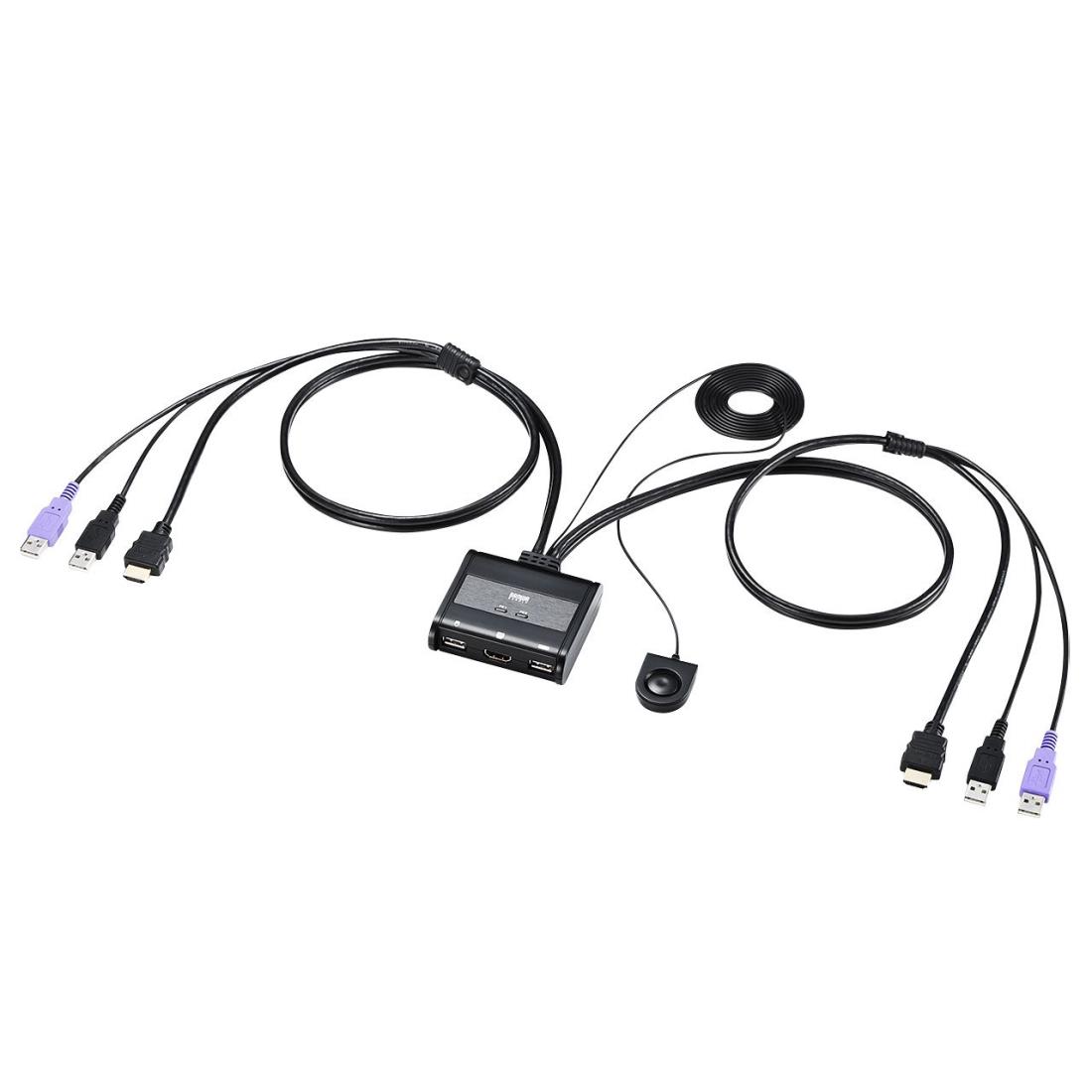サンワサプライ(Sanwa Supply) HDMI対応手元スイッチ付きパソコン自動切替器(2:1) SW-KVM2WHU