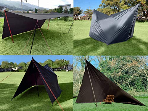 ワンダースリーサイド 防水タープ マルチタープ 4×4m タープ 防水 黒