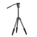 SIRUI ST-125+VA-5 カーボンファイバー三脚 フルードビデオヘッド付き 三角センターコラム 防水 トラベル三脚 カメラ用トラベル三脚 4セクション 62.5インチ 負荷6.6ポンド