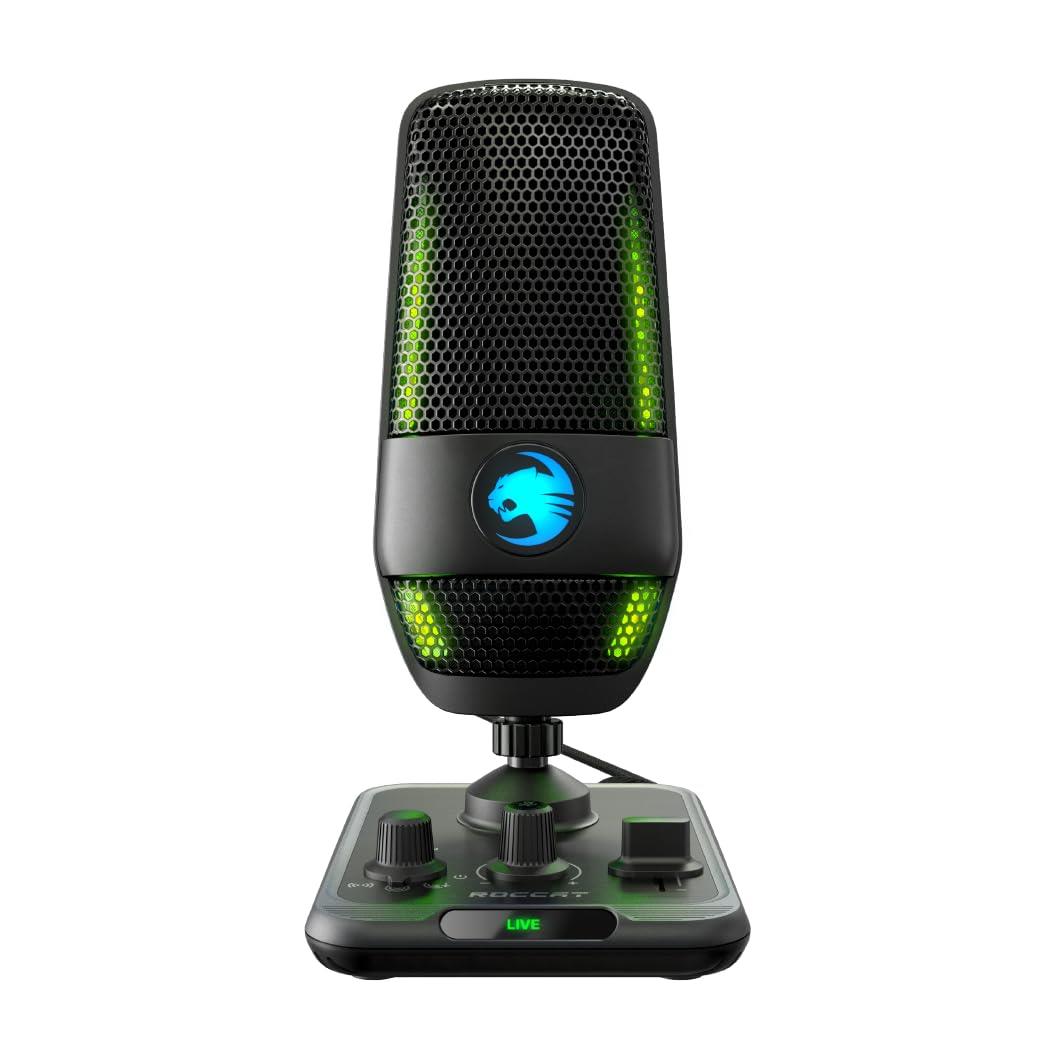 ROCCAT コンデンサーマイク Torch USB ゲーミングマイク PC ゲーム配信 RGB ピックアップパターン 3種類 スタジオグレード ブームアーム対応 Windows 7以降 【国内正規品】