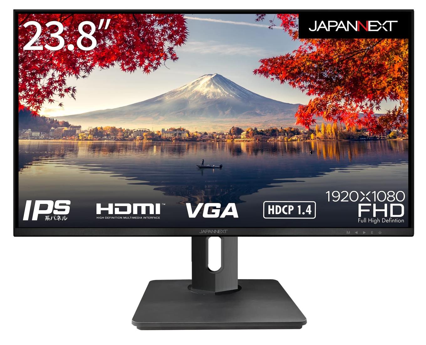 JAPANNEXT 23.8インチIPSパネル搭載 昇降式スタンド対応フルHD液晶モニター JN-HSP238IPSFHD HDMI VGA 高さ調整 ピボット（回転）対応 sRGB 98%