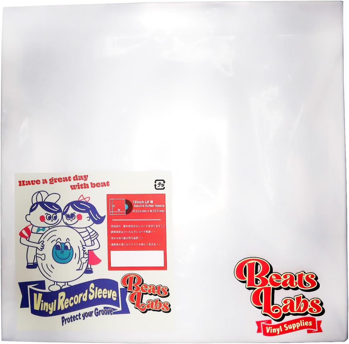 アールアンドエス【Beats Labs】12inch LP用 レコードアウタースリーブ 高密度3ミル ポリプロピレン素材 クリスタルクリア 310mm x 305mm 保護 静電気防止 ホコリ防止（100枚入）