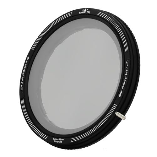 H&Y PLフィルター 67-82mm REVORING CPL レボリング 可変アダプターリング付 円偏光フィルター フィルター径 67mm 72mm 77mm 82mm 対応 反射除去 偏光度99.9% 帯電防止 防汚 撥水 防傷 RP-82