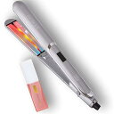 【LEDラバー】コラーゲンヘアアイロンLV ストレートアイロン コラーゲンオイルセット LED照射 18段階の温度調節 高速加熱 60℃~230℃ 長時間キープ 海外対応 持ち運び コード式 アイロン ヘアアイロン (シルバー)