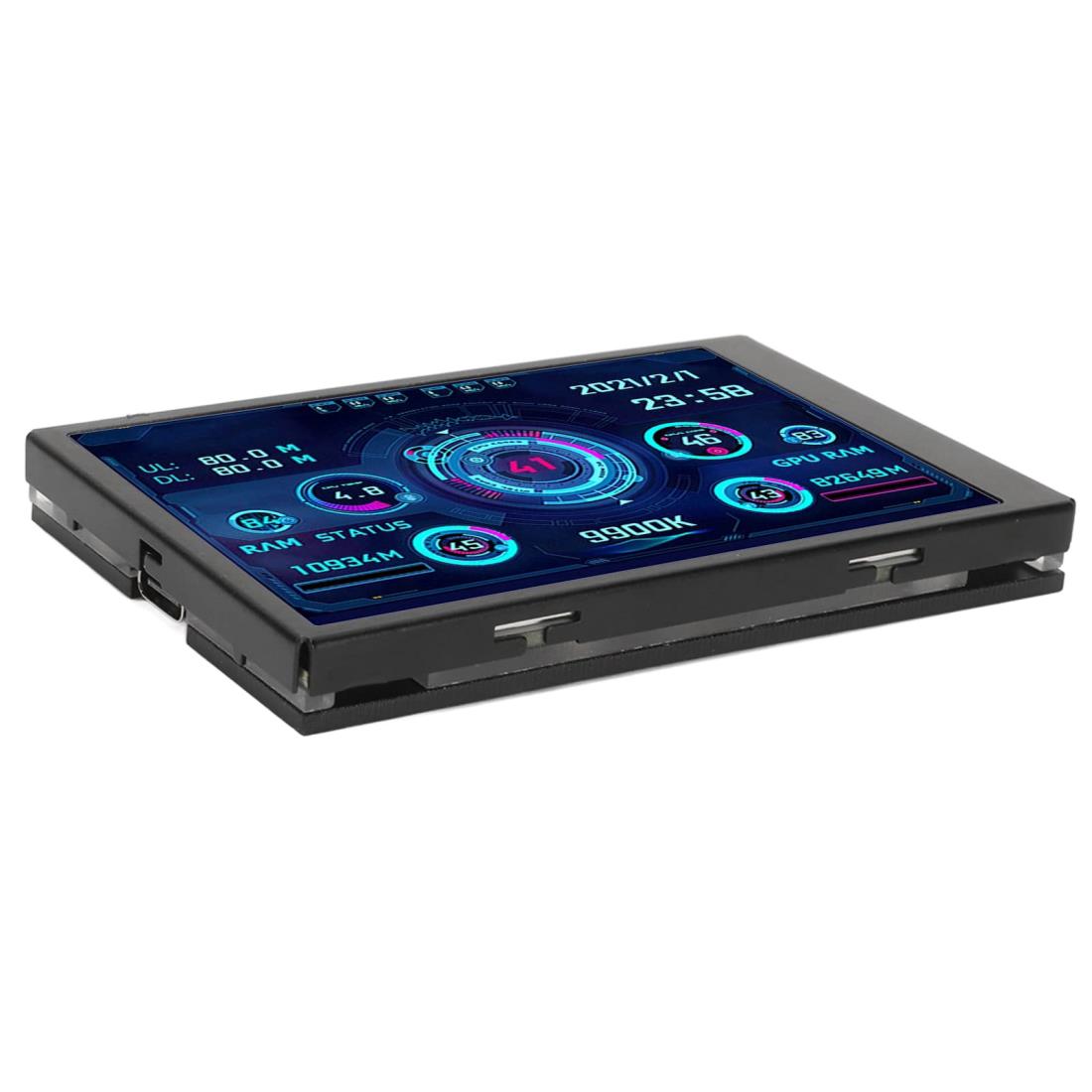 デスクトップと周辺機器 3.5 インチコンピュータ温度モニター Ips フルビューディスプレイ小画面 Aida64 Pc Cpu ハードディスクデータモニターモニター (黒)