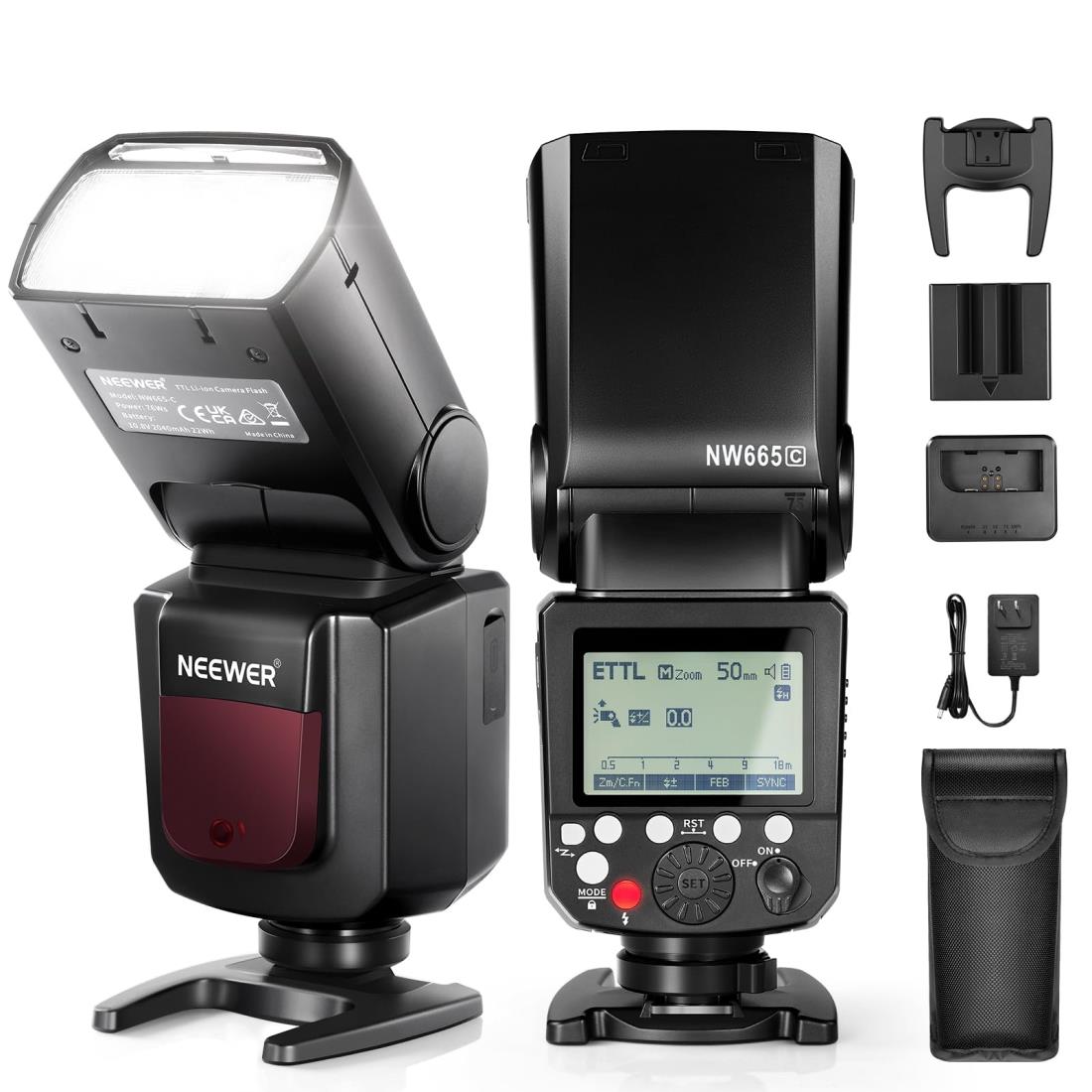 NEEWER NW665-C E-TTL II ԡɥ饤ȥեå 2.4G HSS 1/8000s 10.8V/2040mAh ...