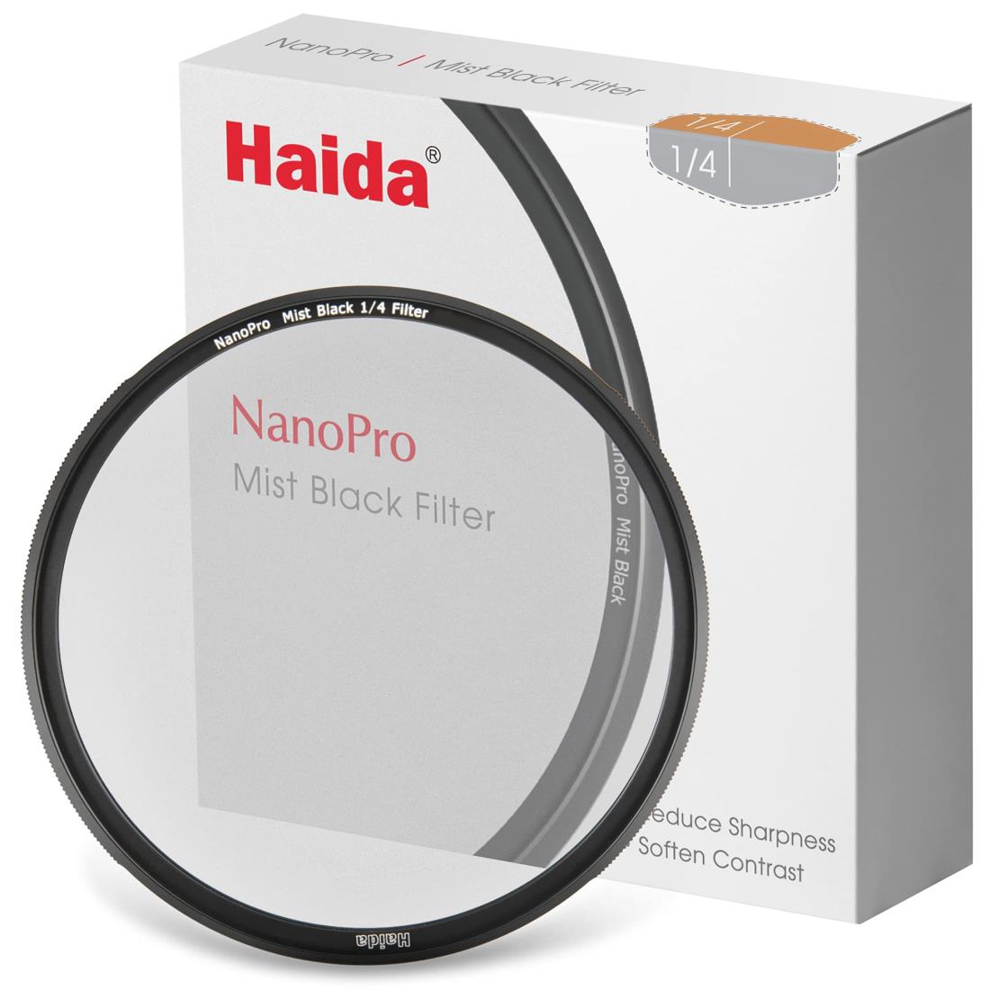 Haida ナノプロ ミストブラック フィルター 1/4 (軟調)82mm HD4651-82 6972288553445 コントラストを押さえソフト描写に 効果の強い1/4 撥水 防汚 ソフト