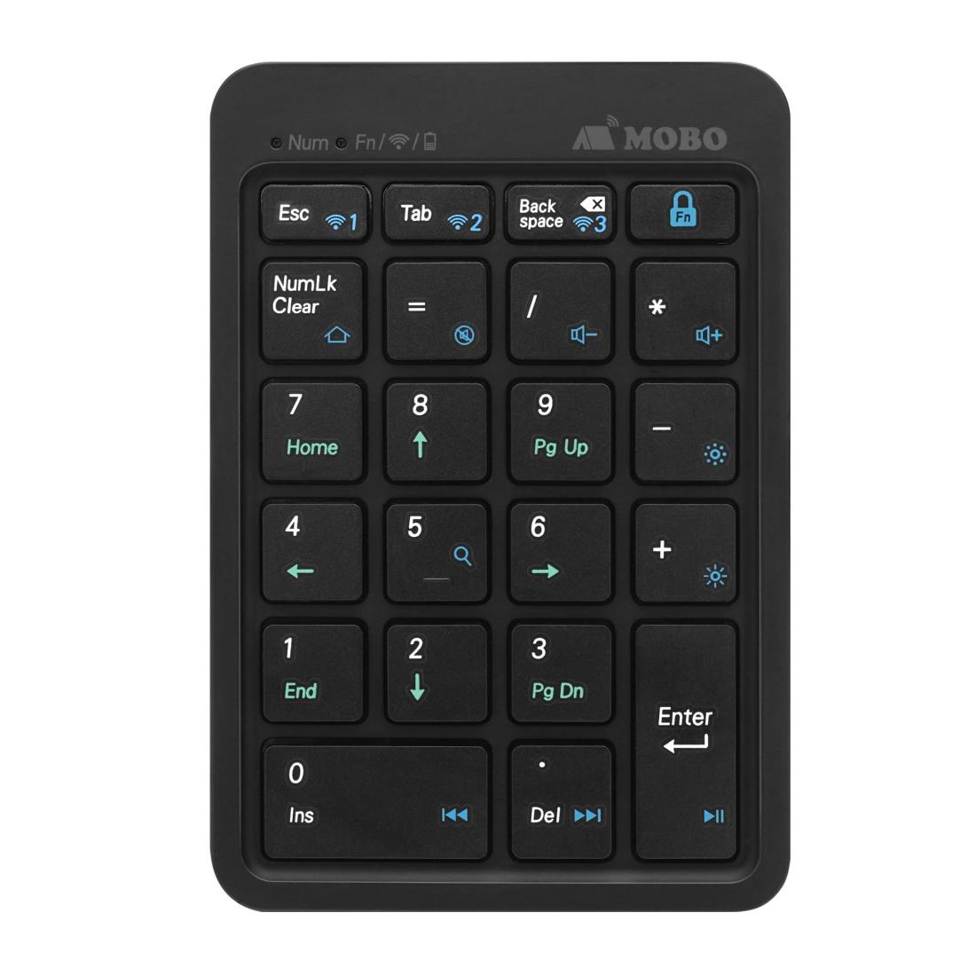 MOBO テンキー Bluetooth USB-C 有線 無線 モボ テンキーパッド2 デュオ NumLock 連動 非連動 macOS モード 切替機能 搭載 ブラック AM-NPBW22-BK