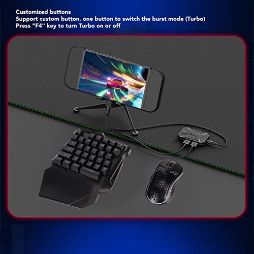 片手ハーフゲーミングキーボードとマウスのコンボ、キーボードとマウスのコンバーター付き、PS3、PS4、PS5、コンソール、FPS、FTGゲームをサポート