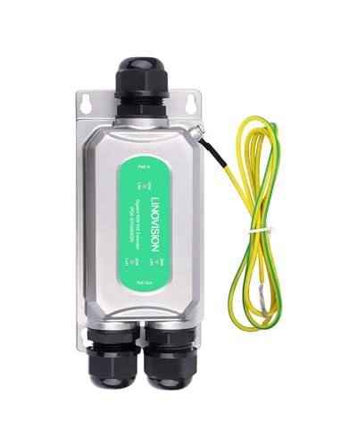 LINOVISION BT90W 屋外PoEエクステンダー、ギガビットPoEイーサネットリピーター、二つのPoE出力に分割、IPカメラ、PTZカメラ用