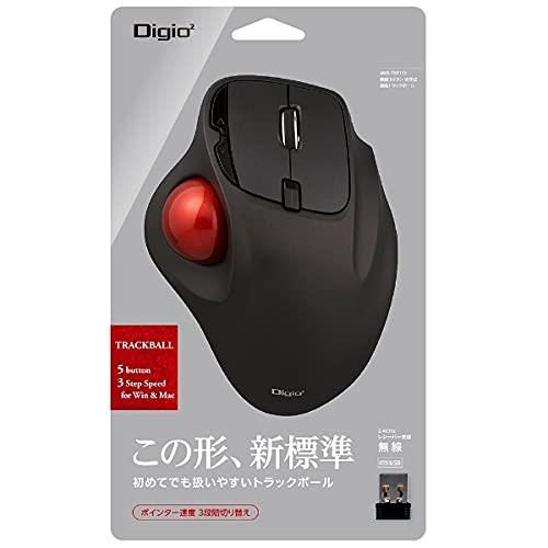 Digio2 マウス 無線 トラックボール 5ボタン 光学式 ブラック MUS-TRIF175BK