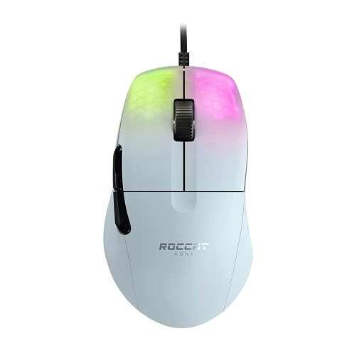 ROCCAT KONE Pro ゲーミングマウス (エルゴノミック, 軽量66g, Titanスイッチオプティカル, 光学式Owl-Eye 19K dpi, 熱処理PTFE, 半透明, RGB, サイドボタン) ホワイト ドイツデザイン 国内正規品 ROC-11-405-02 ROCCAT KONE Pro ゲーミングマウス (エルゴノミック, 軽量66g, Titanスイッチオプティカル, 光学式Owl-Eye 19K dpi, 熱処理PTFE, 半透明, RGB, サイドボタン) ホワイト ドイツデザイン 国内正規品 ROC-11-405-02