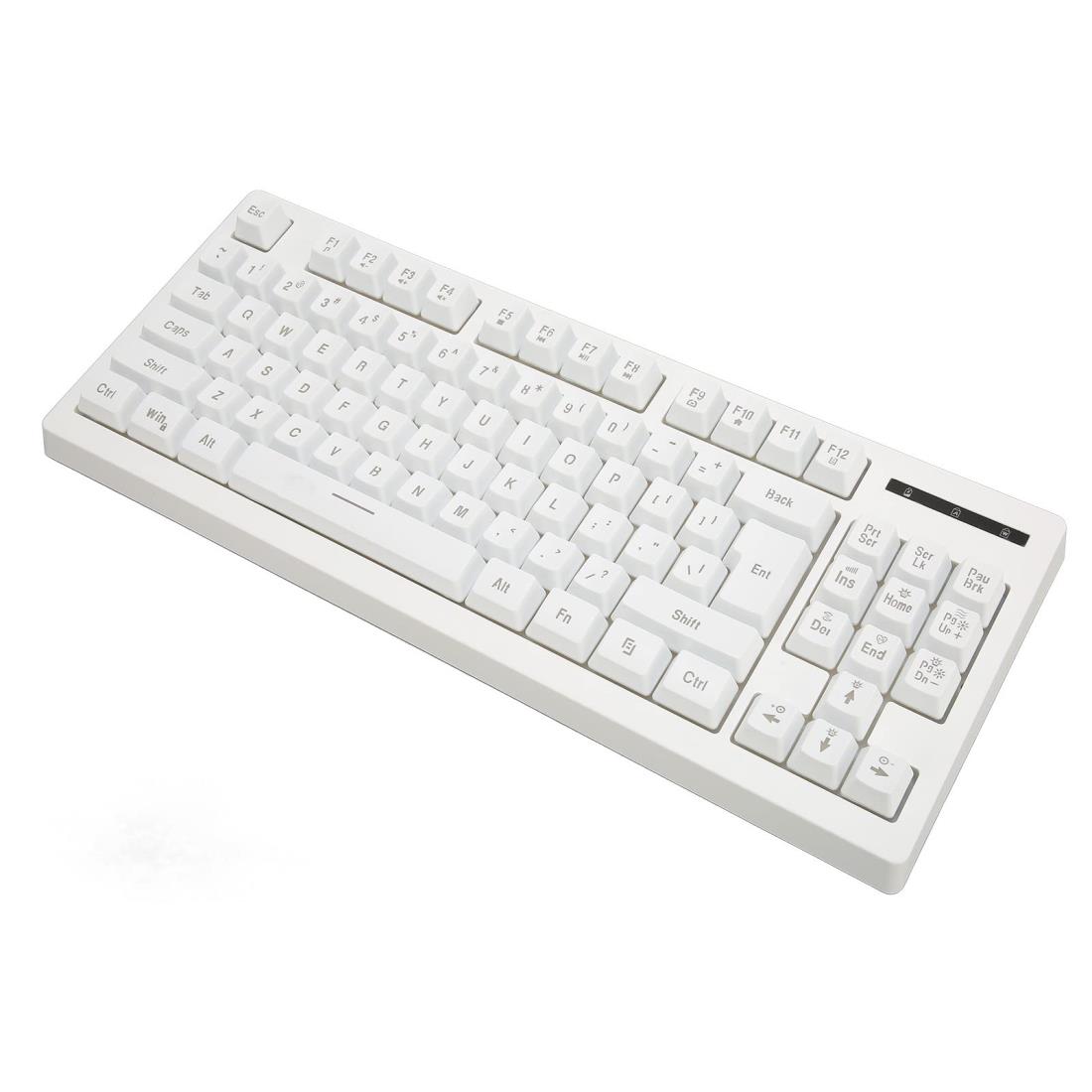 ワイヤレスキーボード 家庭用 軽量 薄型 6 RGB バックライト 87キー (白)