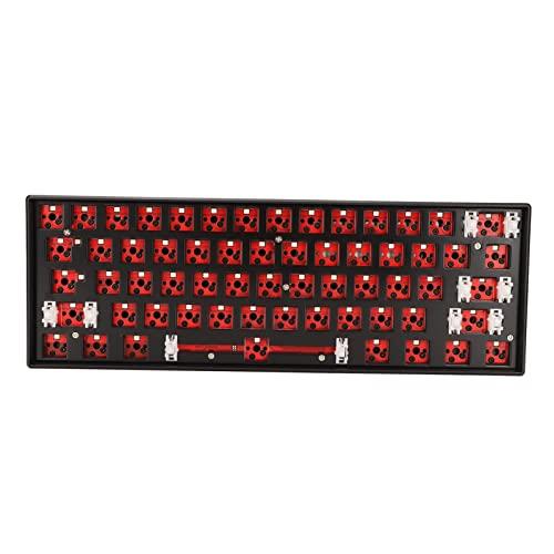 WL61 60% RGB DIY メカニカルキーボード、61 キートライモードメカニカルキーボードホットスワップ可能 3Pin 5Pin スイッチ、サポートワイヤレス 2.4G/Bluetooth 3.0 5.0/USB C 有線 (BLACK)